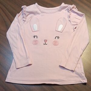 Gerber Light Pink Bunny Face Long Sleeve Tee